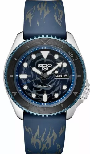 Seiko Men 5 Sports Automatic Blue Rubber Strap Limited Edition Watch SRPH 71