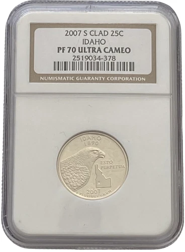 2007 S Idaho Proof State Quarter Clad 25c NGC PF 70 Ultra Cameo