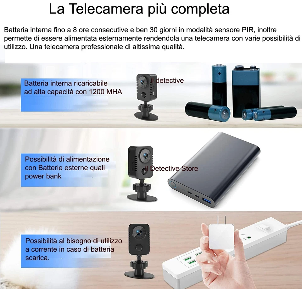 Micro Telecamera infrarossi visione notturna spia microcamera mini micro pir - Immagine 2 di 4