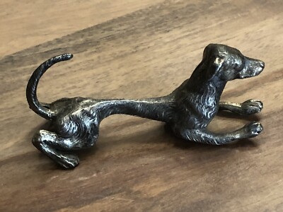Lot De 6 Porte-couteaux En étain - Motifs Animaliers Sanglier, Chat, Chien - Argenté