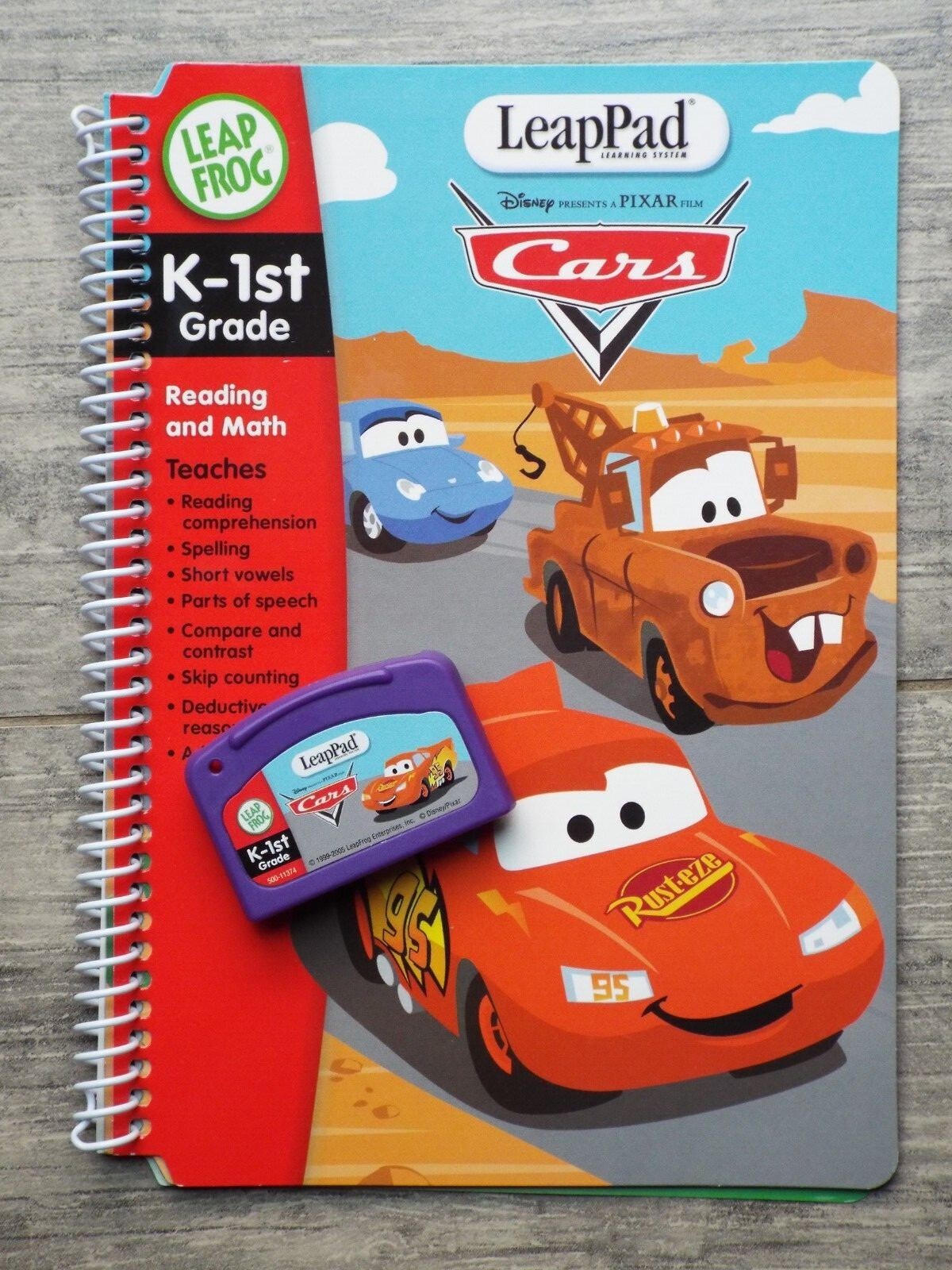 LeapFrog LeapPad 1 Cartrige System and Book Game Disney Cars learning