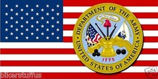 USA FLAG WITH ARMY LOGO BUMPER STICKER DEPARTMENT OF THE ARMY BUMPER STICKER
