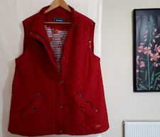 Maine New England Red Quilted Bodywarmer/gilet Lined & Pockets - Size 24