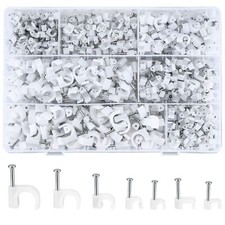 700 Pcs Cable Clips With Steel Nails Cable Wire Cord Management Clips White Ethe