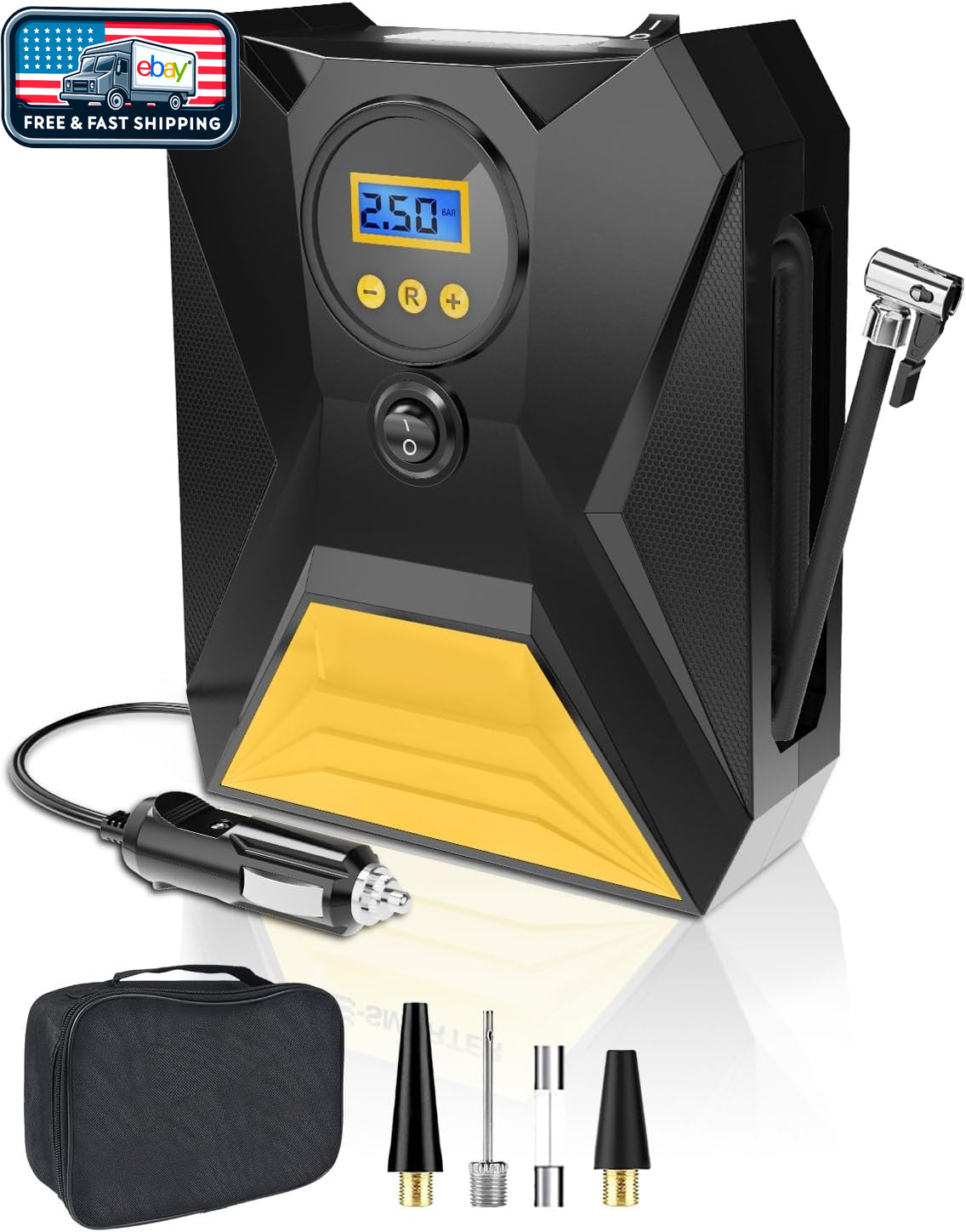 Tire Inflator 150PSI Portable Air Compressor Digital Display Auto Shut Off