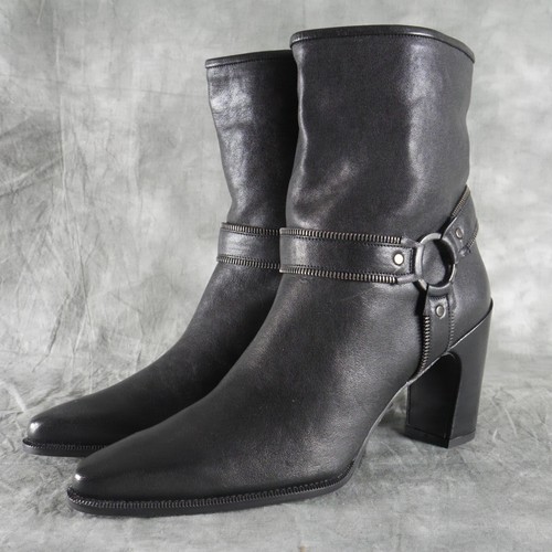 Stuart Weitzman " WHYZIP " OW29662 Size 10M Black Vecchio Nappa Leather Boot 524 - Picture 4 of 13