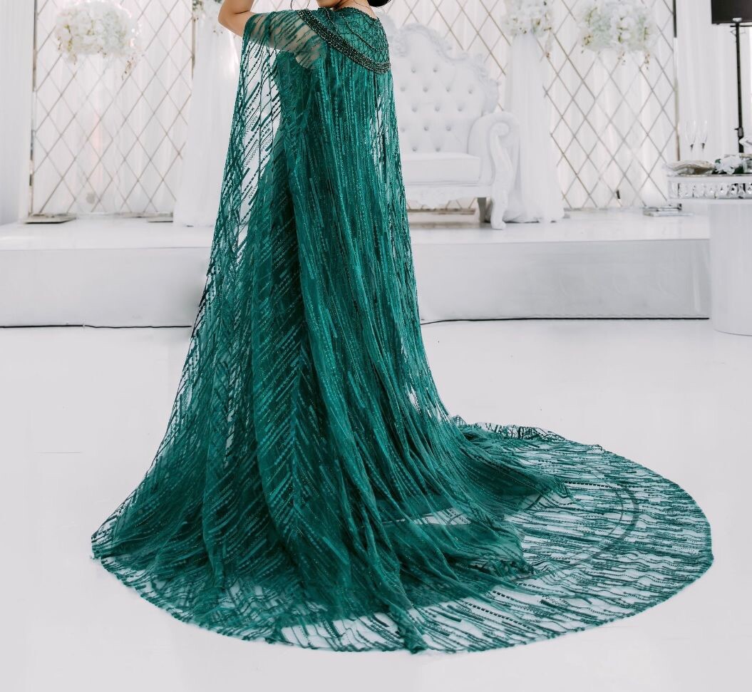 green emerald velvet dress Maria B BD-2904 Emerald Green