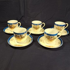 Set of 5 Occupied Japan S.G.K. Hand-Painted Demitasse Tea Cups  Saucers