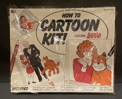 LITTLE ORPHAN ANNIE HOW TO CARTOON KIT! ORIGINAL BOX 1977 VINTAGE