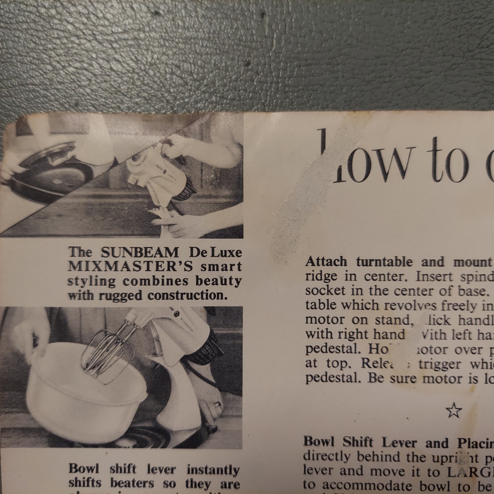 Deluxe Sunbeam Mixmaster Mixer Instruction and Recipe Book - 1957