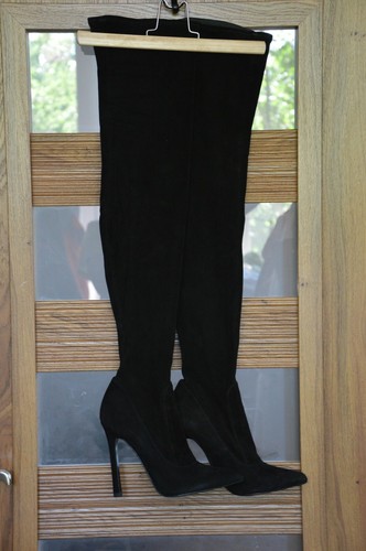 ZARA NEW Black Over The Knee High Heel 