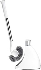 Toilet Brush with Caddy, Stainless Steel, White
