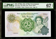 £50 ND (1983) Isle of Man, Isle of Man Government PMG 67 EPQ Superb Gem UNC