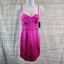 Wild Fable Womens Dress Sz Small Solid Pink Lace Up Back Spaghetti Strap