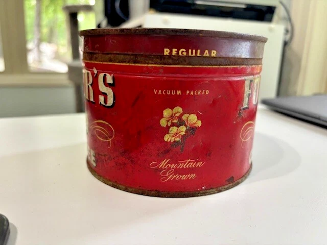 LATA DE CAFÉ VINTAGE 1946 1 LB FOLOLERS LLAVE VIENTO con tapa Foto 2 de 4