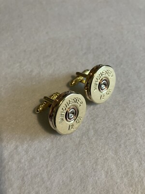 Winchester shotgun shell cartridge cap cufflinks clay and game shooting wedding