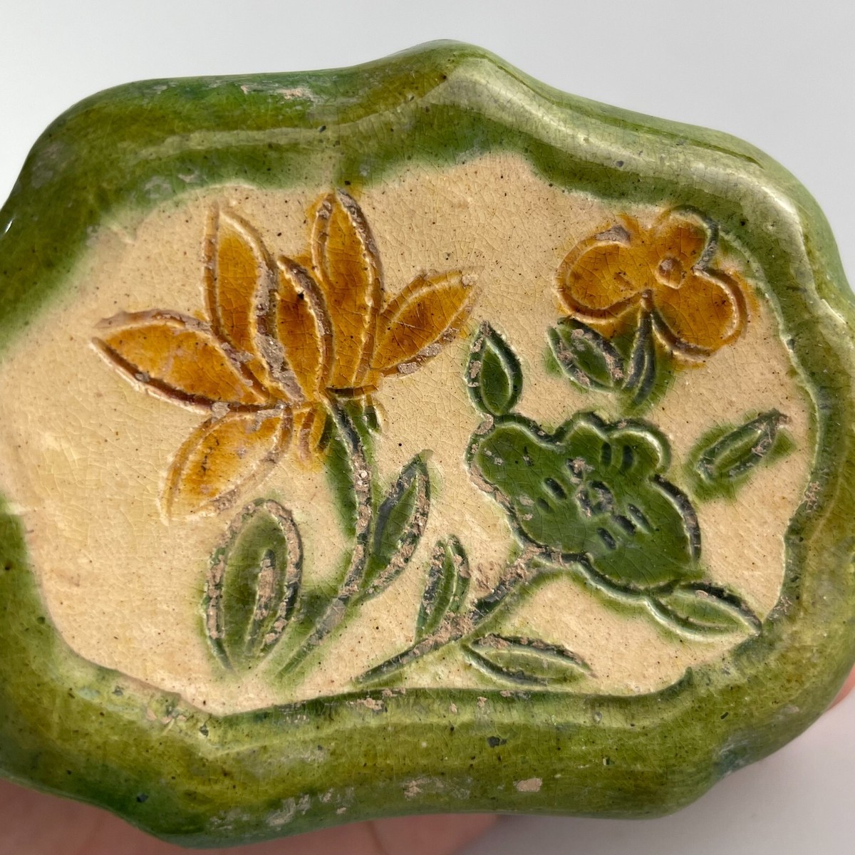 Rare Chinese Three-colour Glaze Pottery Pillow A.D.618-907 Tang