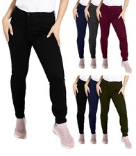 Ladies Chino Casual Cotton Stretch Skinny Fit Comfortable Full Pant Size 4-16