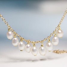 collier argent pl or en perles de culture perle d'eau douce 44cm véritable 2039