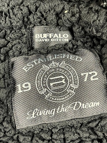 Buffalo David Bitton Mens Hoodie Medium Blue Sherpa Fleece Lined Long Sleeve Zip - Picture 6 of 9