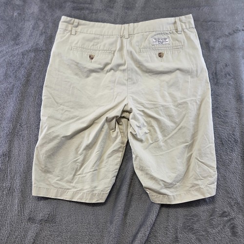 Polo Ralph Lauren Classic Chino Shorts Boys Beige Logo Zip Fly Casual Slim Fit - Picture 7 of 9