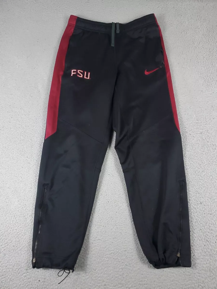 Nike Florida State Seminoles Pants Mens Small Black Ankle Zip Joggers Sweatpants