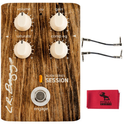 LR Baggs Align Session Acoustic Guitar Compressor / EQ Pedal w/ Cables & Cloth