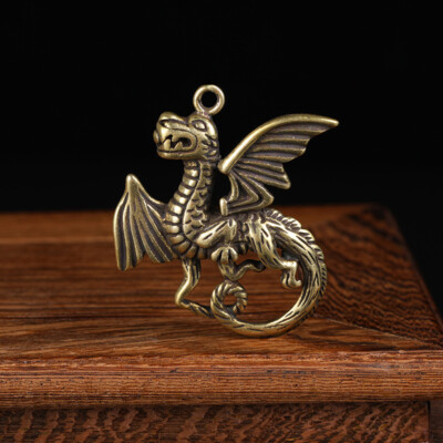 Solid Brass Flying Dragon Figurine Statue Home Ornament Figurines Collectibles