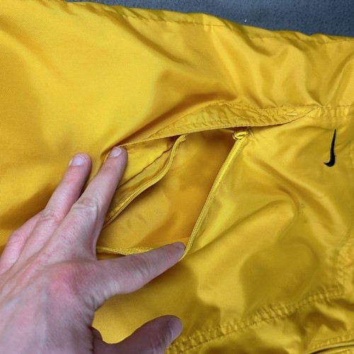 Vintage Nike Jacket Mens XL Yellow Fleece Lined Full Zip Nylon Windbreaker Y2K - Picture 19 of 20