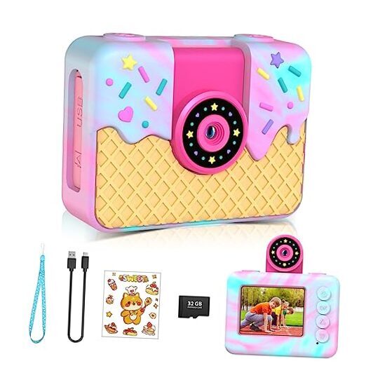 Kids Camera for Boys Girls Digital Camera for Kids 20MP Rotatable Lens Selfie