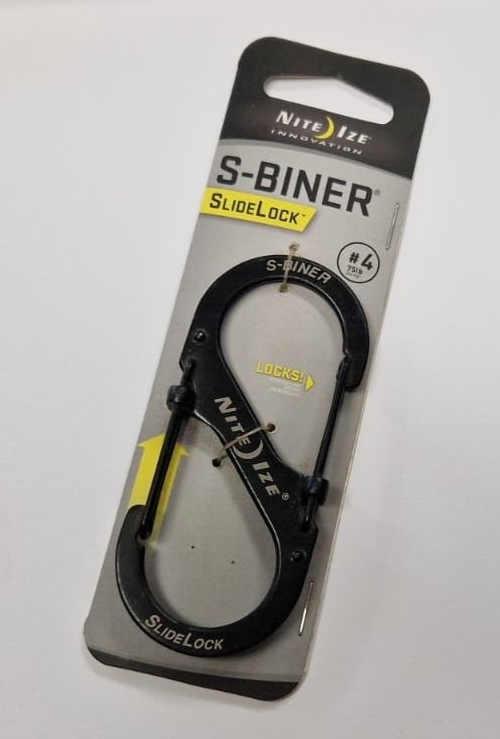 NiteIze S-Biner SlideLock Stainless steel #4 in black LSB4-01-R3