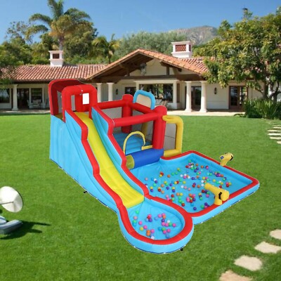 Mega inflatable water park,overhead shower sprinkler and lagoon-style splashing~