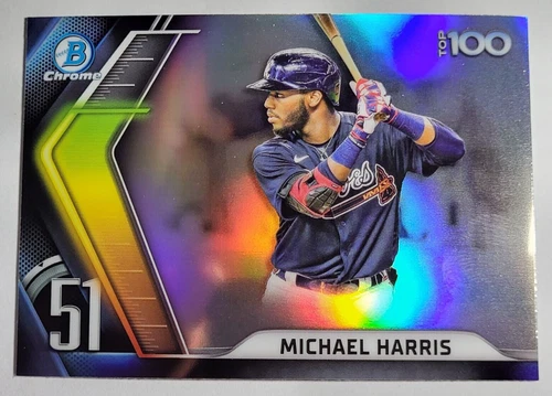 2022 MICHAEL HARRIS TOPPS BOWMAN CHROME TOP 100 BTP-51 MLB BASEBALL FOIL CARD