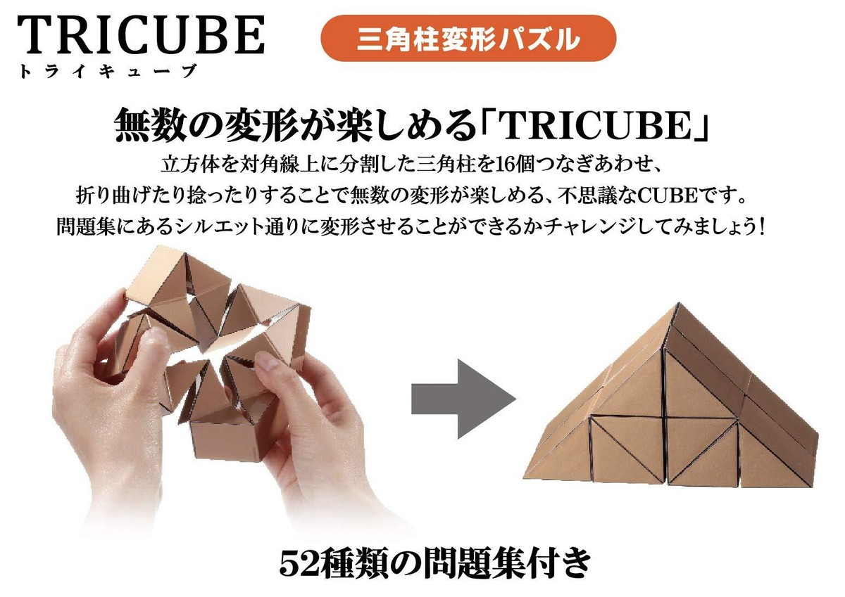 Hanayama Katsuno Tri-Cube with Shapes Question Book Brain Toy cube