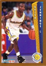 1992-93 Fleer Basketball Keith Jennings RC Rookie Card Golden State Warriors 341