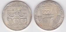 100 Schilling Silber M&uuml;nze &Ouml;sterreich 1976 Winter Olympiade Innsbruck (152702)