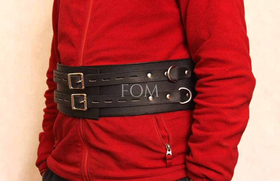 Corset Leather Belt Heavy Duty Waist Cincher Male Bondage Waist Strap - Image 4 of 4