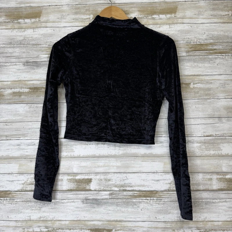 lululemon all aligned long sleeve cropped crushed velvet mock neck shirt