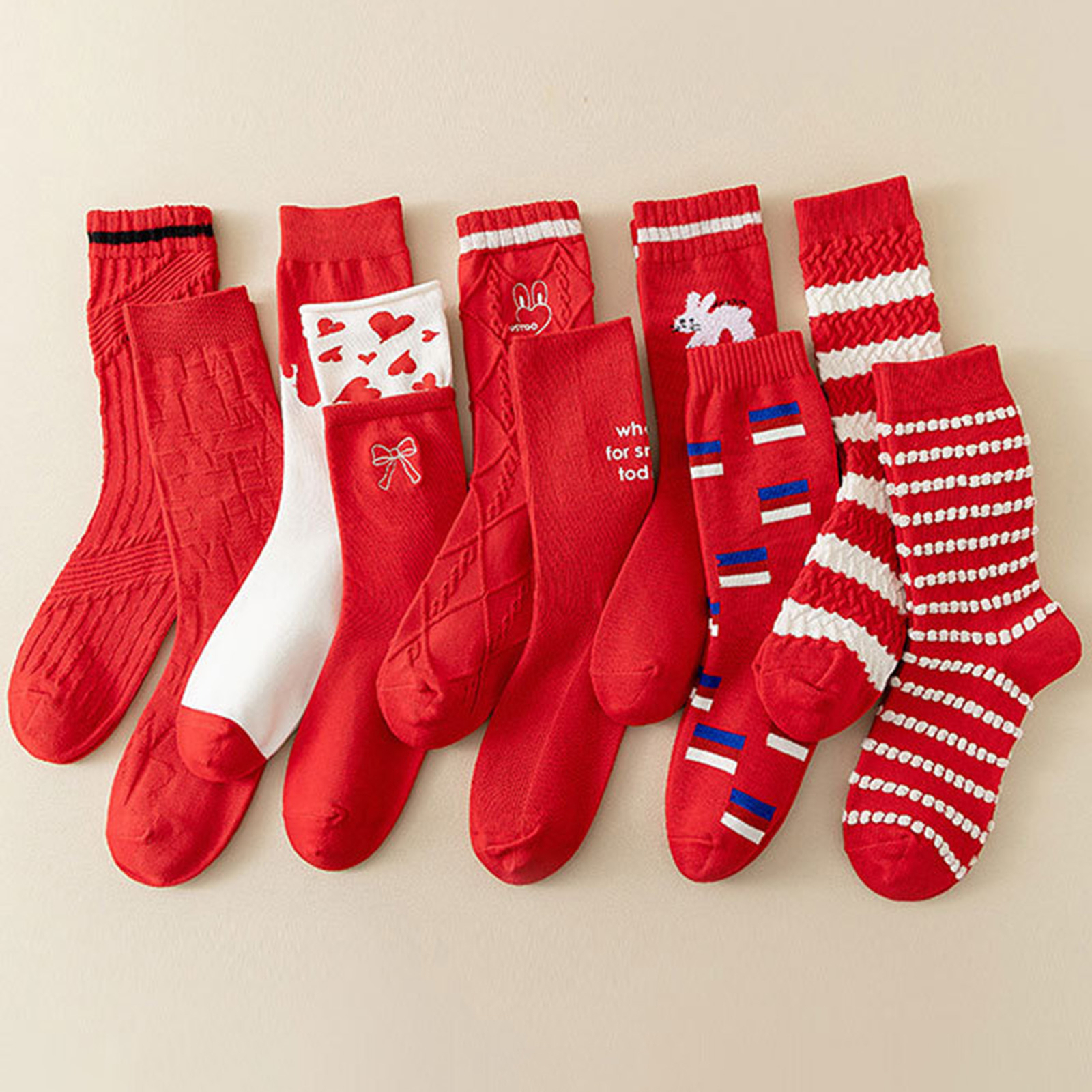 1 Pair Cute Socks Ankle Protection Moisture Absorption Festival Meaning