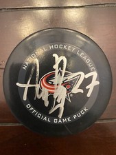 Adam Boqvist Autographed Columbus Blue Jackets Game Puck NHL