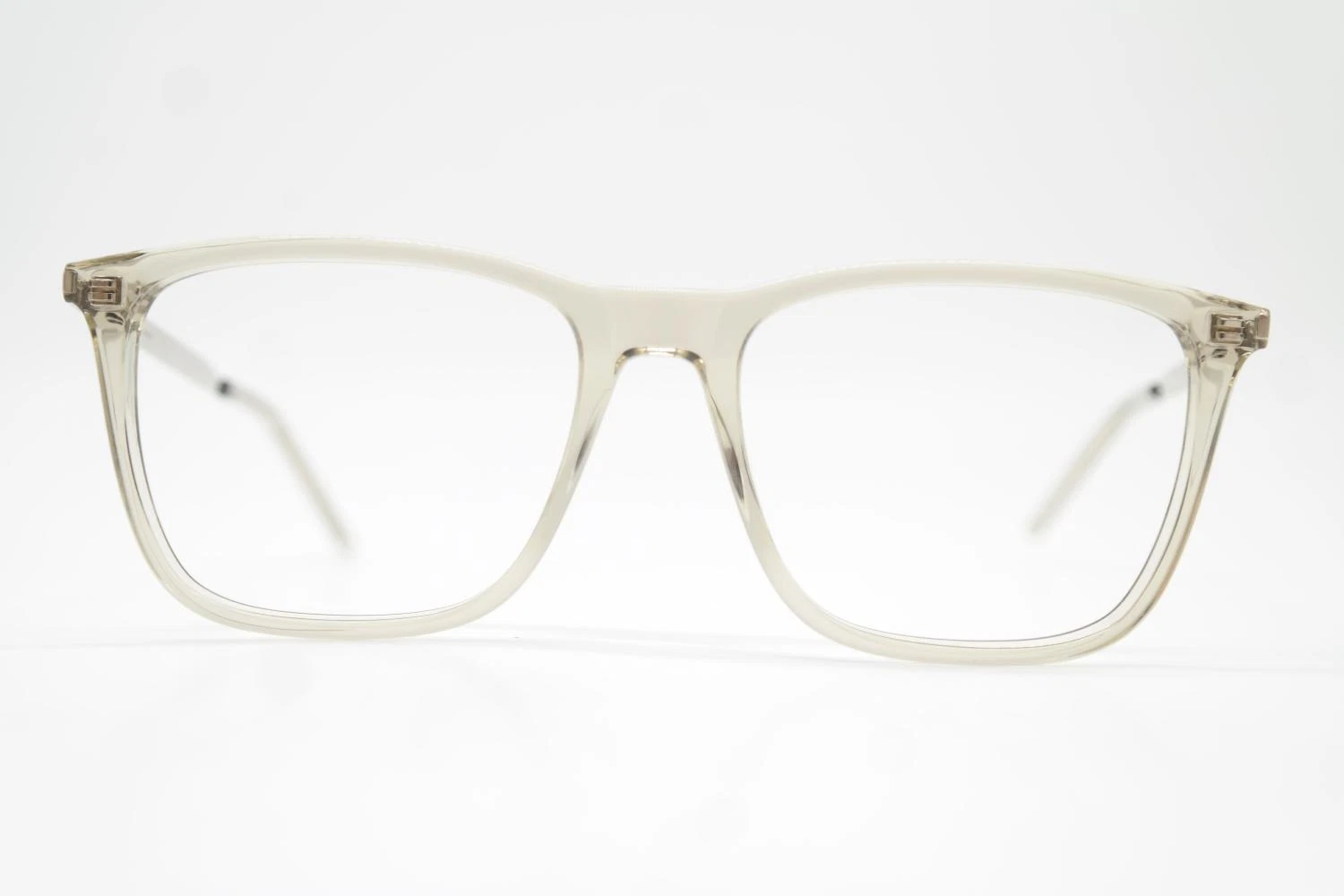 Saint Laurent SL 345 Transparent Silver Oval Glasses Frame New