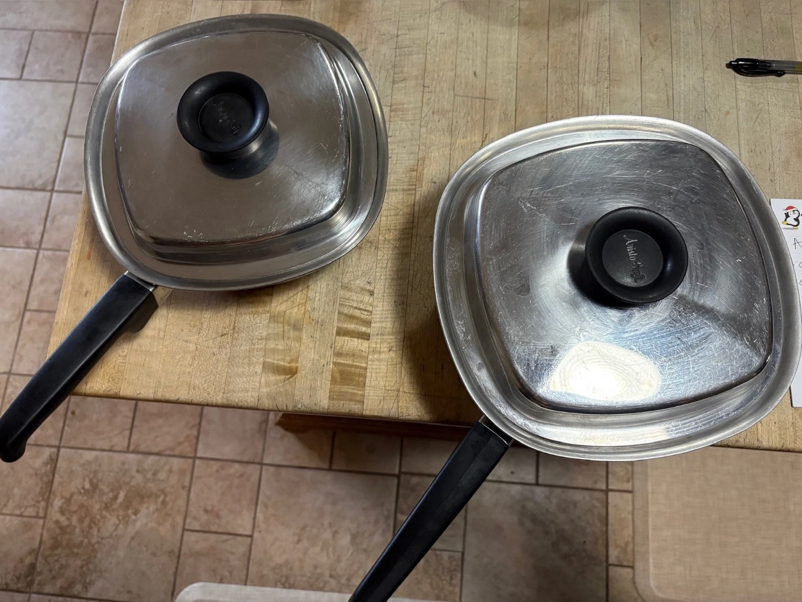 Vintage Aristo-Craft 4 Piece Stainless Steel Square Shaped Cookware USA Made