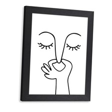 Cyebmo Funny Bathroom Wall Art, Minimalist Black and 10"L x 8"W PinchNose Wood 