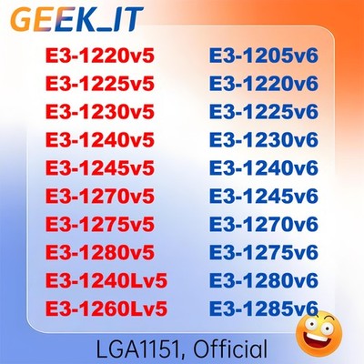 Intel Xeon E3-1230V5 1240V5 1245v5 1270V5 1280V5 1260LV5 1230V6 1240V6 1270V6