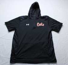 Under Armour Men's Command Short Sleeve Hoodie AP2 Black/White Medium NWT