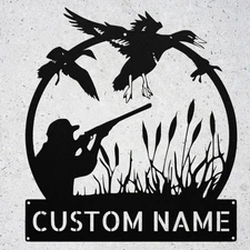 Custom Duck Hunting Metal Sign Personalized Wall Art Decor Gift for Hunters