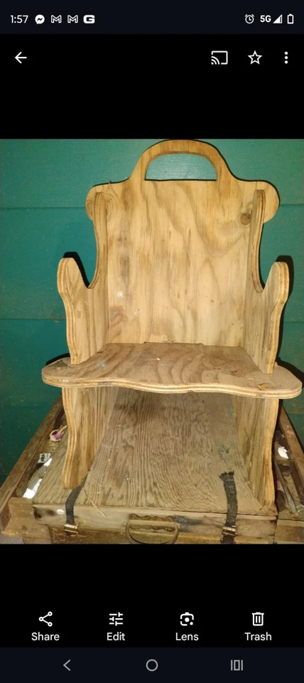 Mecedora balancín antigua vintage de madera maciza para niños Foto 2 de 4