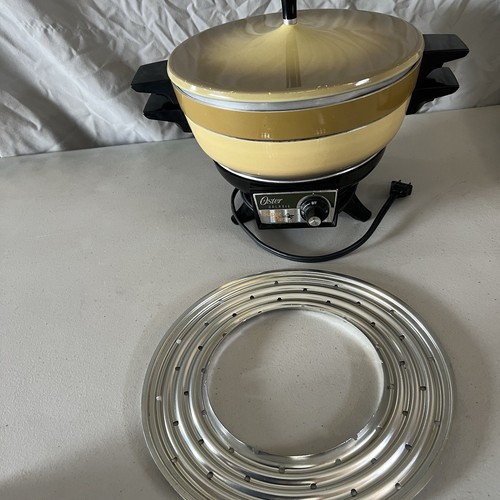 Vintage Oster Galaxie Super Pan Golden Yellow Cooker / Warmer Complete Works! - Picture 9 of 10