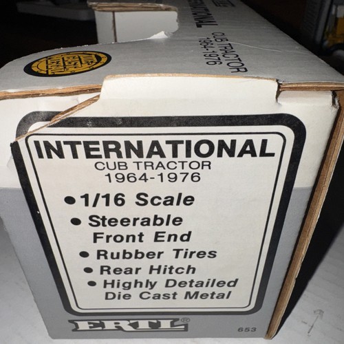 Ertl 653 International Cub Tractor 1964-1976 Diecast 1/16 New Boxed - Bild 5 von 9
