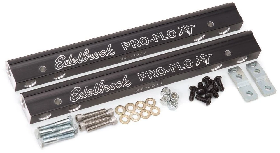 Edelbrock 3644, Kit Trilho de Combustível Efi Alumínio Preto Bbm Pro Flo Xt Performance - Imagem 3 de 4